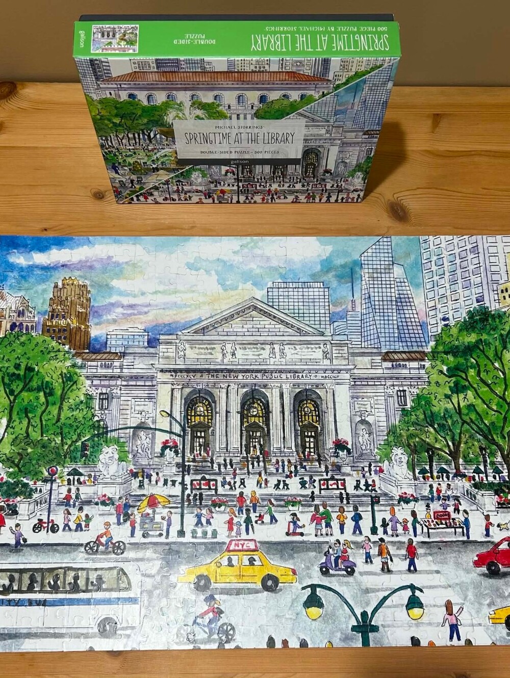 🧩 Galison "Springtime at the Library" Michael Storrings Double-Sided 500-Piece